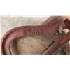 Image 6 : Pair of Vintage Cast Iron and Wood Barn Pulleys Including Simons Manufacturing Co.