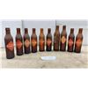 Image 1 : Lot of Vintage Amber Glass Orange Crush Ribbed Soda Bottles with Diamond Labels