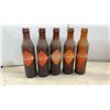 Image 2 : Lot of Vintage Amber Glass Orange Crush Ribbed Soda Bottles with Diamond Labels
