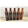 Image 3 : Lot of Vintage Amber Glass Orange Crush Ribbed Soda Bottles with Diamond Labels