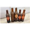Image 4 : Lot of Vintage Amber Glass Orange Crush Ribbed Soda Bottles with Diamond Labels