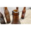 Image 7 : Lot of Vintage Amber Glass Orange Crush Ribbed Soda Bottles with Diamond Labels