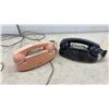 Image 4 : Two Automatic 1970's Compact Rotary Dial Telephones in Pink and Black