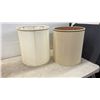 Image 3 : Lot of Five Assorted Lamp Shades Including Conical with Orange Trim and Cylindrical