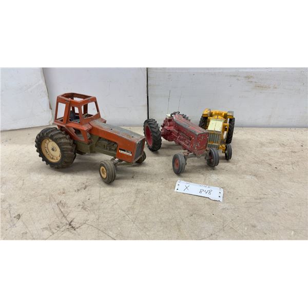 Ertl Allis-Chalmers 7050, International Harvester, and Yellow Tractor Toy Lot