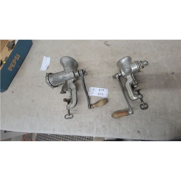 Bolinders No. 10 and Alexanderwerk No. 1 Hand-Crank Clamp-On Meat Grinders