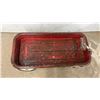 Image 2 : Vintage Red "Radio Flyer" Metal Pull Wagon with White Wheels and Rubber Tires