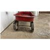 Image 4 : Vintage Red "Radio Flyer" Metal Pull Wagon with White Wheels and Rubber Tires