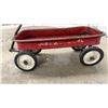 Image 6 : Vintage Red "Radio Flyer" Metal Pull Wagon with White Wheels and Rubber Tires