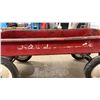 Image 7 : Vintage Red "Radio Flyer" Metal Pull Wagon with White Wheels and Rubber Tires
