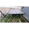 Image 1 : Outdoor Patio Dining Table with Tile Top and Umbrella Hole, Black Metal Frame 27 x 52 x 52"
