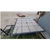 Image 2 : Outdoor Patio Dining Table with Tile Top and Umbrella Hole, Black Metal Frame 27 x 52 x 52"