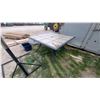 Image 3 : Outdoor Patio Dining Table with Tile Top and Umbrella Hole, Black Metal Frame 27 x 52 x 52"
