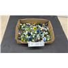Image 1 : Assorted Glass Marbles Including Cat's Eye and Swirl Designs