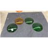 Image 2 : Lot of Six Colored Glass Signal Lenses, Green, Amber, Orange, and Clear, 5" Diameter