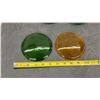 Image 4 : Lot of Six Colored Glass Signal Lenses, Green, Amber, Orange, and Clear, 5" Diameter