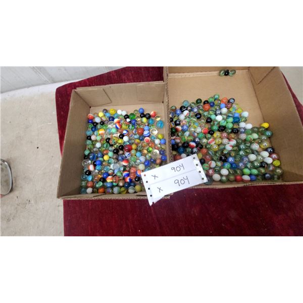 Two Boxes of Assorted Glass Marbles