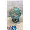 Image 2 : Vintage Tin Lithograph World Globe, Glass Vase, Clock, Playing Cards, and More