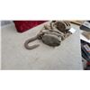 Image 4 : Pair of Vintage Double-Sheave Wooden Pulley Blocks with Iron Hook and Rope