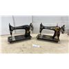 Image 1 : Two Vintage Singer Sewing Machines, Model 27/127 and Model 15 with Gold Decals