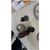 Image 6 : Beige Push-Button Desk Phone, Beige Rotary Dial Phone, and Lineman's Test Set