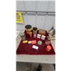 Image 1 : Lot of Vintage Tins: Olympic Lard, Calumet Baking Powder, Band-Aid, Log Cabin, and More