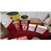 Image 4 : Lot of Vintage Tins: Olympic Lard, Calumet Baking Powder, Band-Aid, Log Cabin, and More