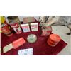 Image 5 : Lot of Vintage Tins: Olympic Lard, Calumet Baking Powder, Band-Aid, Log Cabin, and More
