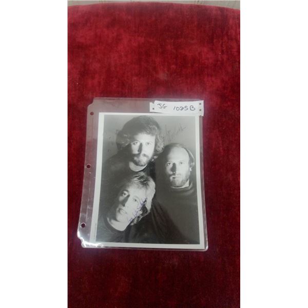 Bee Gees Autographed Black and White Promotional Photograph, 8 x 9 1/2"