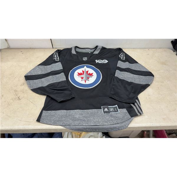 Winnipeg Jets Josh Morrissey Signed 2017 Adidas Alternate Jersey, Men's Large