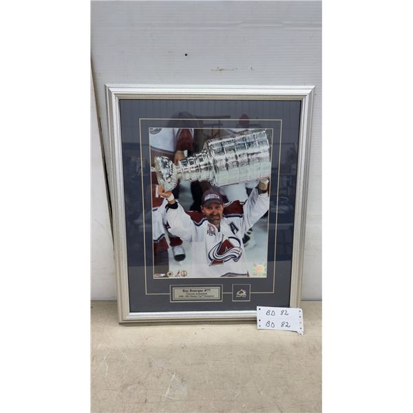 Vintage Ray Bourque #77 Colorado Avalanche 2000-2001 Stanley Cup Framed Photo, 22 x 17"