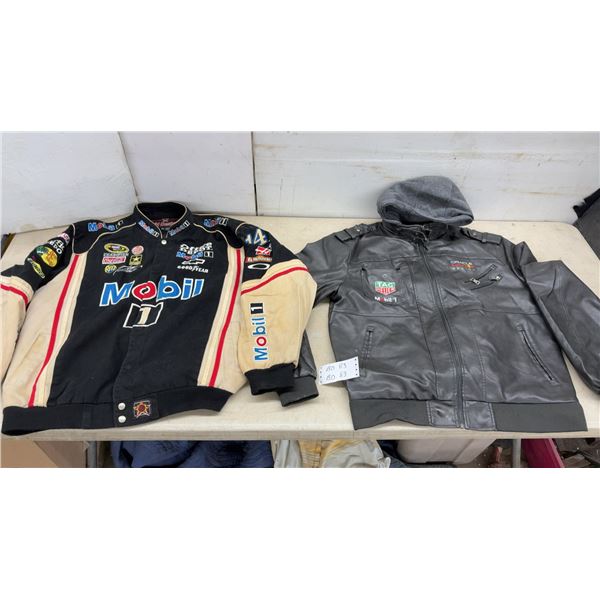 Two Vintage Mobil 1 NASCAR Racing Jackets, Men's XL and XXL