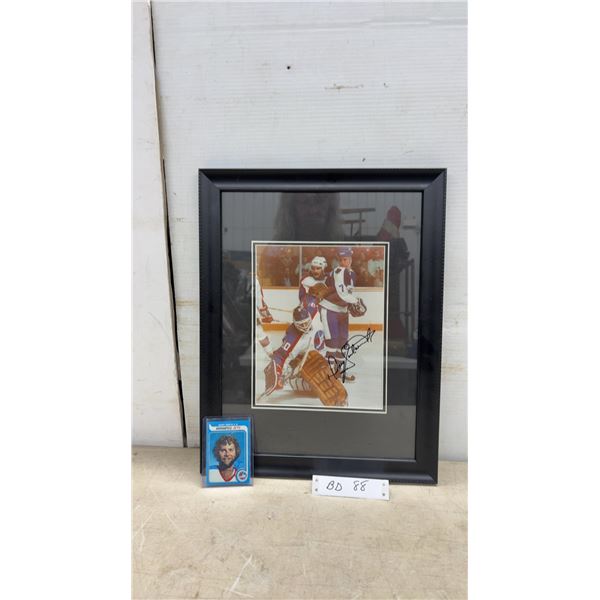 Vintage Winnipeg Jets Doug Soetarrt Signed Framed Photo and 1979 Topps Gary Smith Autographed