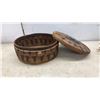 Image 7 : Three Handmade Indigenous Baskets: Coiled Pot, Lidded Round, and Twig-Style Open Basket