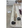 Image 4 : Four Vintage Rods and Reels, 2 SpinnersIncluding Pflueger, Abumatic, Summit, 2 Fly Fishing Rods &