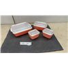 Image 1 : Vintage Pyrex Flamingo Pink 8-Piece Refrigerator Dish Set with Glass Lids