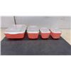 Image 2 : Vintage Pyrex Flamingo Pink 8-Piece Refrigerator Dish Set with Glass Lids