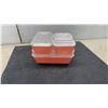 Image 6 : Vintage Pyrex Flamingo Pink 8-Piece Refrigerator Dish Set with Glass Lids
