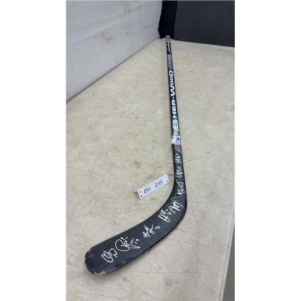 Vintage IHL Manitoba Moose Team-Autographed Game Used Jason MacDonald Hockey Stick