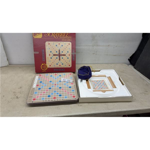 Selchow & Righter Scrabble Deluxe Edition Crossword Game with Turntable Base