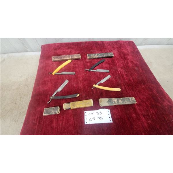 Collection of 4xVintage Straight Razors with Original Cases, Henckels and More