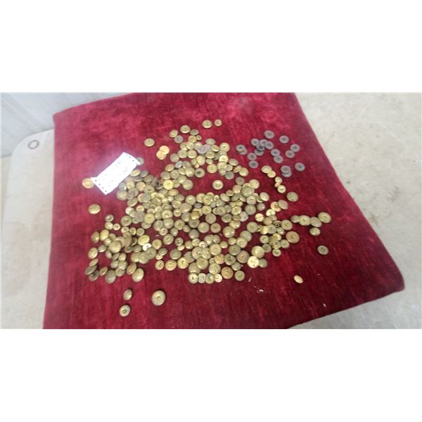 Large Collection of Vintage Soviet-Era Brass Uniform Buttons and More