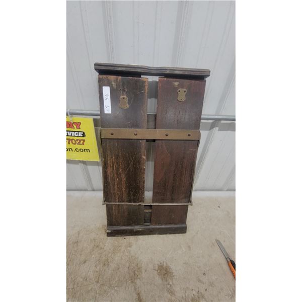 Antique Folding Portable Campaign Writ Woodwith Brass Hardware Press
