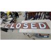 Image 1 : Vintage Metal "Closed" Reflective Closed Road Sign with Black-Outlined White Letters