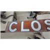 Image 2 : Vintage Metal "Closed" Reflective Closed Road Sign with Black-Outlined White Letters
