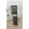 Image 6 : Pine Nightstand with Drawer with Open Shelf and Black Metal Four-Tier Shelving Unit, 31 x 10 x 7"