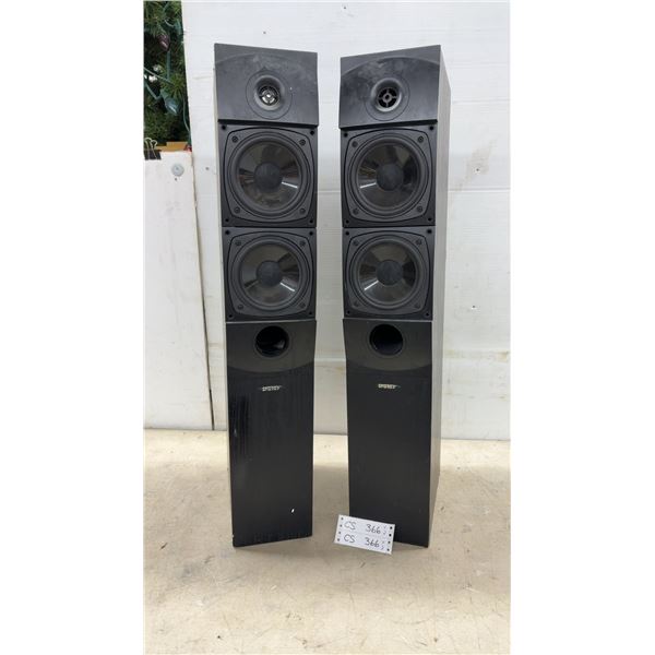 Pair of Energy E:XL-28B-1 Floorstanding Tower Speakers, 2.5-Way, Black