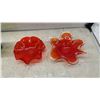 Image 3 : 5 Rolling Rock Extra Pale Beer Glasses, Art Glass Vase, Red Wavy Bowls