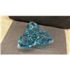 Image 2 : Chalet Canada Hand-Blown Art Glass Tri-Lobe Swirl Bowl in Clear and Blue Glass