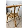 Image 2 : Round Rattan and Bamboo Two-Tier Side Table with Wrapped Bindings, 23 x 23"